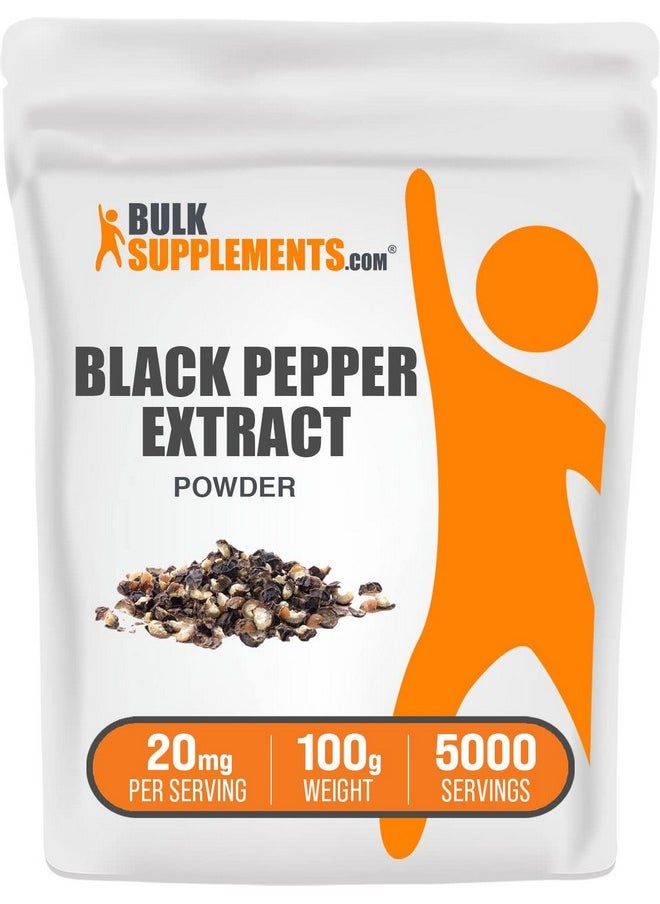 BULKSUPPLEMENTS.COM - Black Pepper Extract Powder 95% Piperine Black Pepper Supplements Piperine Extract Piperine Powder 20Mg Of Black Pepper Extract Per Serving (100 Gram 3.5 Oz) - Image 1