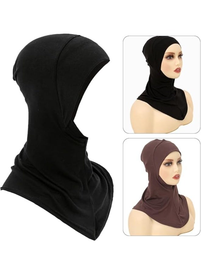 2PCS Solid Women's Muslin Hijab Sport Head Scarf Plain Under Scarf Muslimah Turban Caps Scarf Ramadan Accessory - Image 4