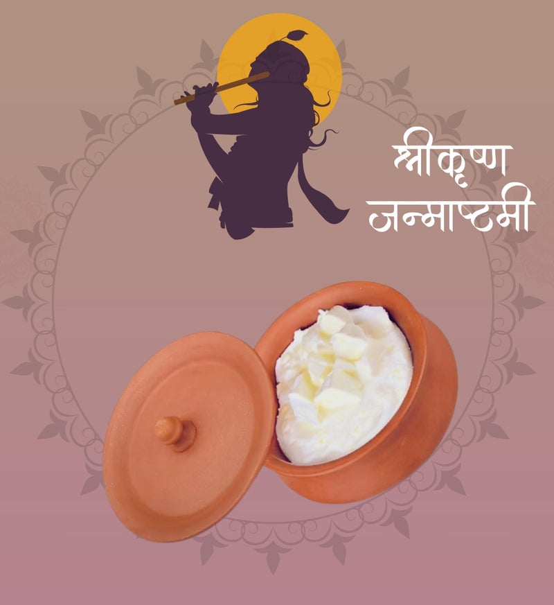 Terra Charms وعاء تيرا تشارمز الطيني لعيد كريشنا جانماستامي وعاء طيني تيراكوتا للطهي والتقديم مِشري مَكَهان بوج بارسادام وعاء تقديم وطهي مصنوع يدويًا وعاء زبادي عبوة من 1 قطعة بسعة 700 مل - Image 5