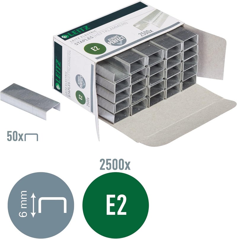 LEITZ Electric Staples E2 Galvanised 10 x Box of 2500 Staples 55690000 Fast & slow shipment compatible - Image 2