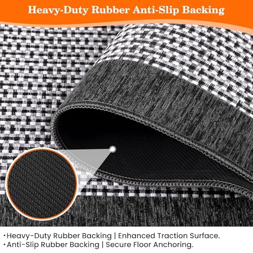 StepRite Kitchen Rugs, Kitchen Mats for Floor, 70"x20" Non-Slip Machine-Washable Kitchen Throw Rug, Absorbent Kitchen Runner Rugs Office, Kitchen Sink Standing Desk Mat, Kitchen Decor Carpet, Grey - Image 4