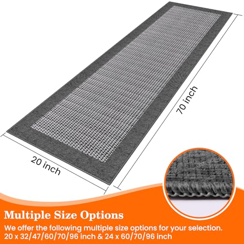 StepRite Kitchen Rugs, Kitchen Mats for Floor, 70"x20" Non-Slip Machine-Washable Kitchen Throw Rug, Absorbent Kitchen Runner Rugs Office, Kitchen Sink Standing Desk Mat, Kitchen Decor Carpet, Grey - Image 2