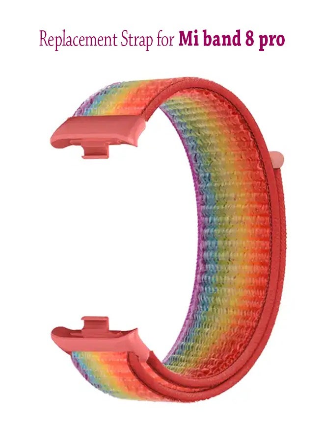 ولديك أشرطة بديلة لحزام النايلون لـ Xiaomi Band 8 Pro - قوس قزح  - Image 2