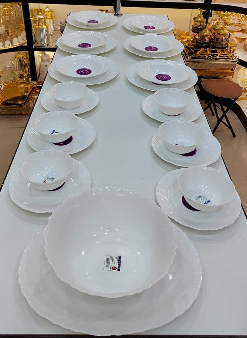 إستر 26 قطعة استر أواني الطعام مجموعة العشاء حساء سلطة لوحات السلطانيات ملاعق تقديم لوحات دائم وطويل الأمد للمطبخ غسالة صحون آمنة - Image 1