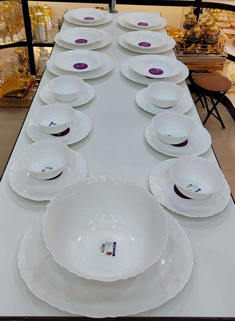 إستر 26 قطعة استر أواني الطعام مجموعة العشاء حساء سلطة لوحات السلطانيات ملاعق تقديم لوحات دائم وطويل الأمد للمطبخ غسالة صحون آمنة - Image 2