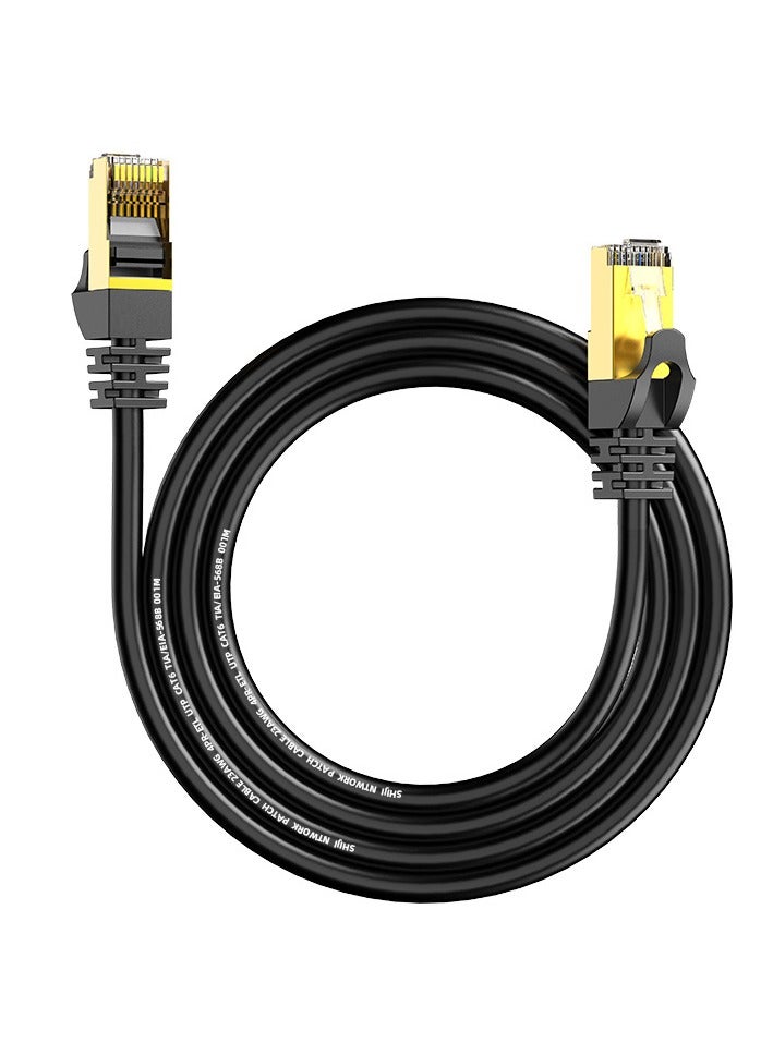 Ethernet Cable Cat6 Standard Patch Cord Round High Speed Maximum 1000 Megabytes Requires Hardware Support Unshielded Cable For PC Laptop Modem Router Black  - Image 1