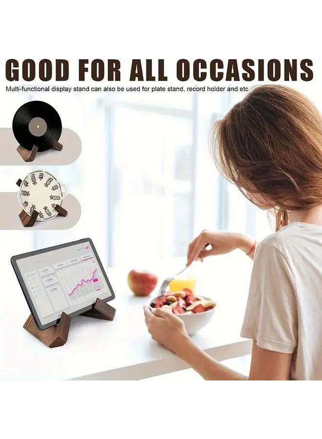 Large Brown Wooden Recipe Rack For Kitchen Display Desk Shelf Modern Home Decor - Image 4