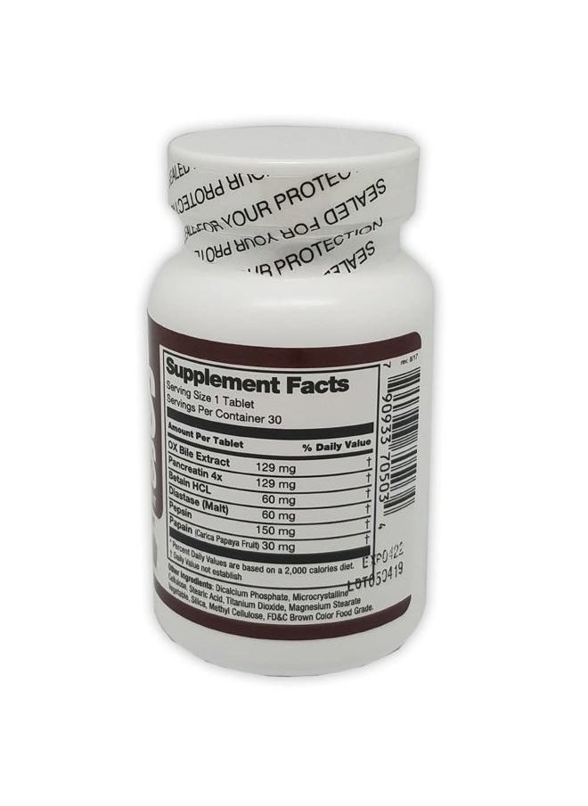 Germa Bile Salts Natural Dietary Supplement. Enzymatic Digestant. Aids in The Digenstion of Starch, Protein and Fat. 30 Tablets. Pack of 3  - Image 4