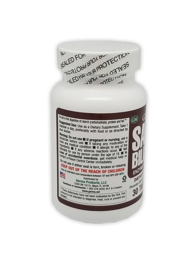 Germa Bile Salts Natural Dietary Supplement. Enzymatic Digestant. Aids in The Digenstion of Starch, Protein and Fat. 30 Tablets. Pack of 3  - Image 3