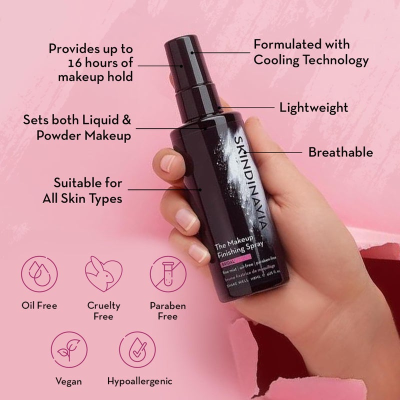 Skindinavia The Makeup Finishing Spray, Bridal Makeup Setting Spray, All-Day Wear, Long-Lasting Up to 16+ Hours, Heat-Resistant & Waterproof, Wedding Day, Bridal Shower Gift, 8.0 Oz - Image 2