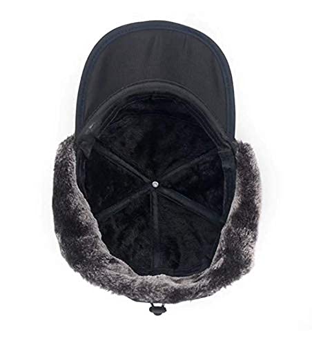 MioCloth Baseball Cap Hat with Brim Outdoor Water Resistant Windproof Winter Warm Balaclava Cover Ushanka Earflap Fur Baseball Hat Holiday Travel Birthday Gift for Men Women Teen Junior Boy Girl Black - Image 5