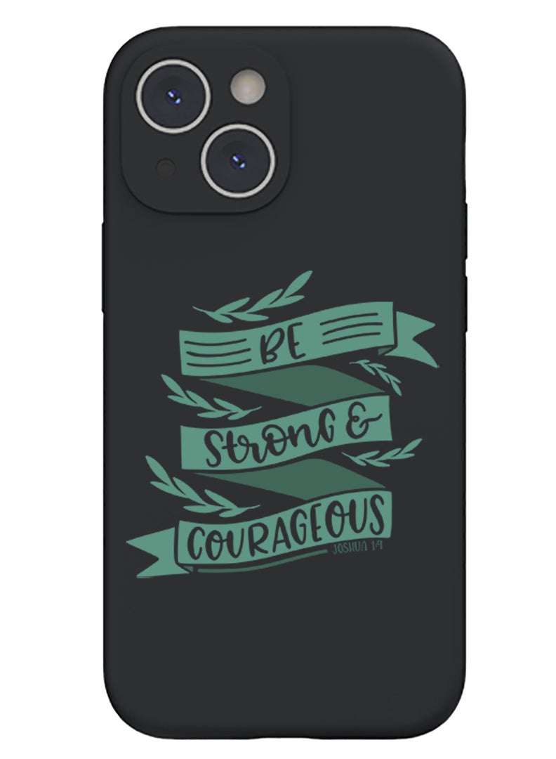 Theodor Protective Slim Fit Case Liquid Silicone Cover with Full Body Protection Anti-Scratch Shockproof Case For iPhone 14 Black  - Black Cat Halloween - Image 1