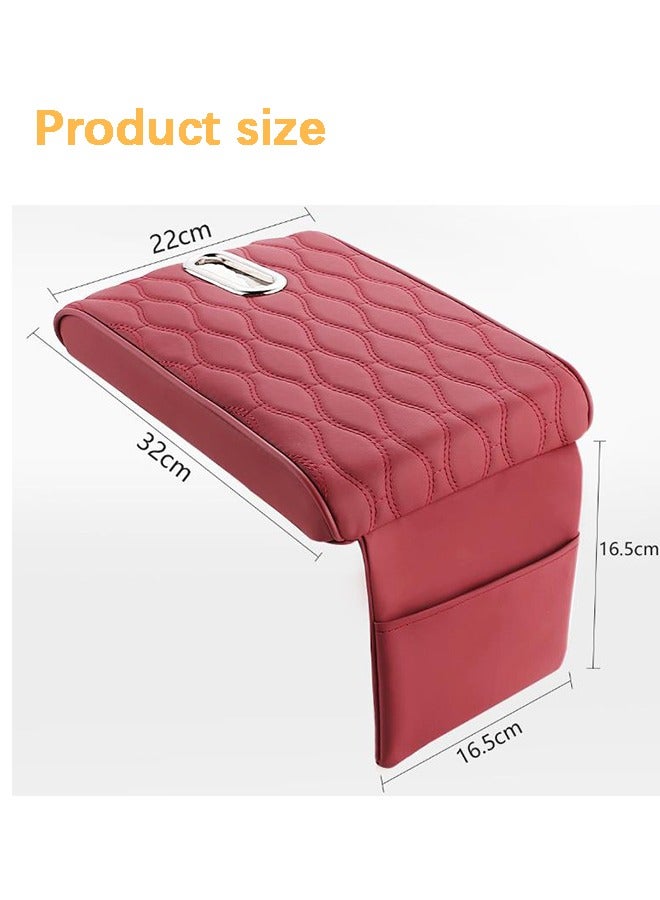 Generic Car Central Control Armrest Cushion Pad，Universal Waterproof Leather Auto Armrest Heightening Pad with Tissue Box and Storage Bag Automotive Elbow Rest Box Cover with Soft Memory Foam, Car Accessories - Image 2