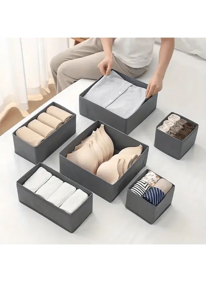 3 Piece Foldable Fabric Storage Set For Socks Bras And Underwear Drawer Organizer Boxes - Image 4