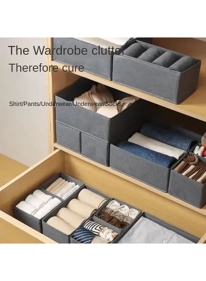 3 Piece Foldable Fabric Storage Set For Socks Bras And Underwear Drawer Organizer Boxes - Image 5