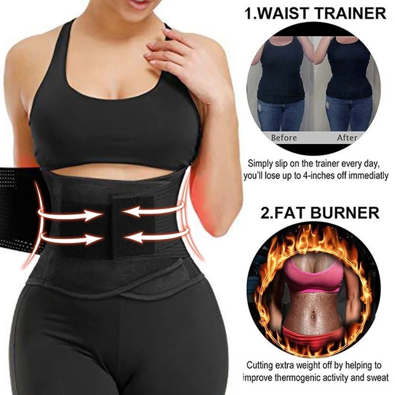 Bluejw Waist Trimmer Belt - Unisex Waist Cincher Body Shaper Sweat Belt for Weight Loss & Fitness Training - Image 3