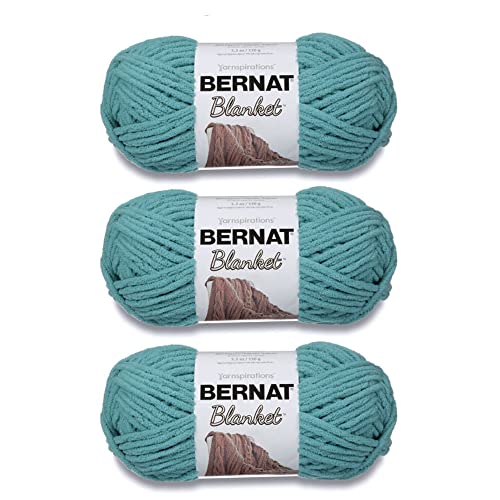 Bernat Blanket Light Teal Yarn - 3 Pack of 150g/5.3oz - Polyester - 6 Super Bulky - 108 Yards - Knitting/Crochet - Image 1