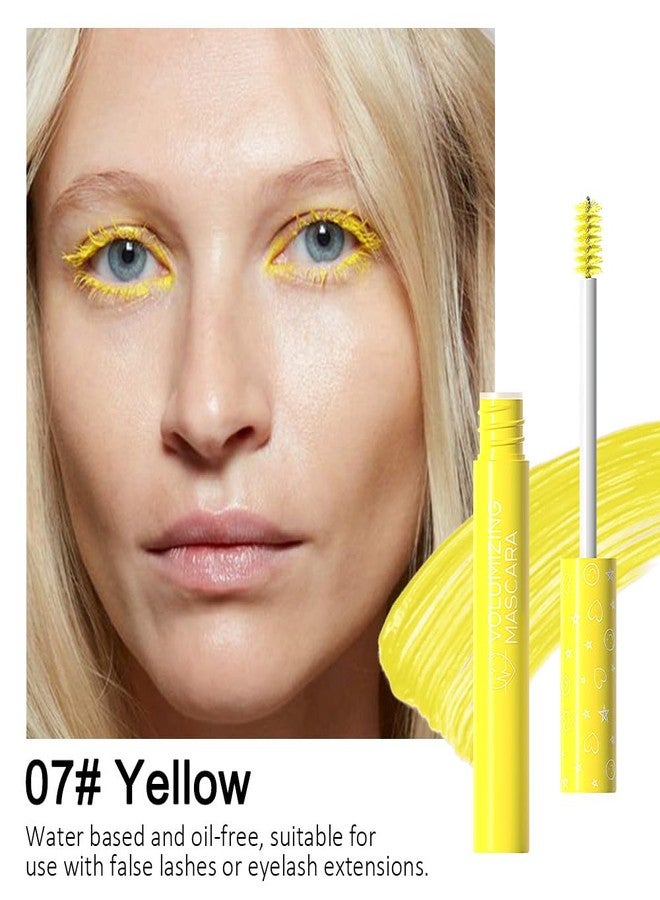 BINGBRUSH Colored Mascara for Eyelashes Set,Colorful Waterproof Mascara for eyelashes Long lasting Charming Voluminous for Women Halloween Eye Makeup (1Pcs 07#Yellow, F) - Image 2
