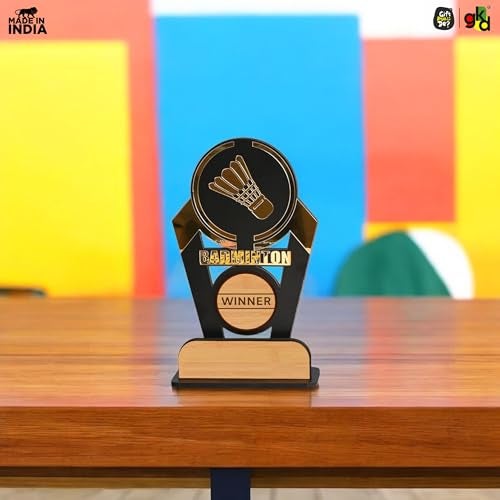 Gift Kya De Wooden & Acrylic Sports Winner Trophy - Badminton - Ideal for Awards & Celebrations - Image 4