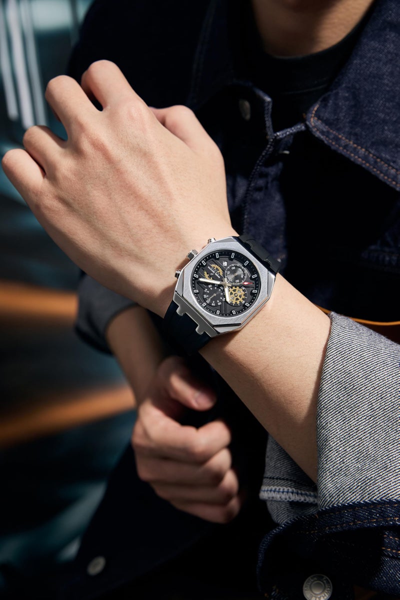 Daniel Hechter Analogue Silver Dial Men's Watch-DHM1007-01 - Image 2