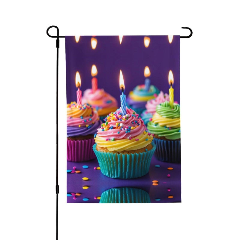 Double Sided Colorful Cupcakes Garden Flag 28x40 Inch Outdoor Yard Decor Spring Summer - Image 2