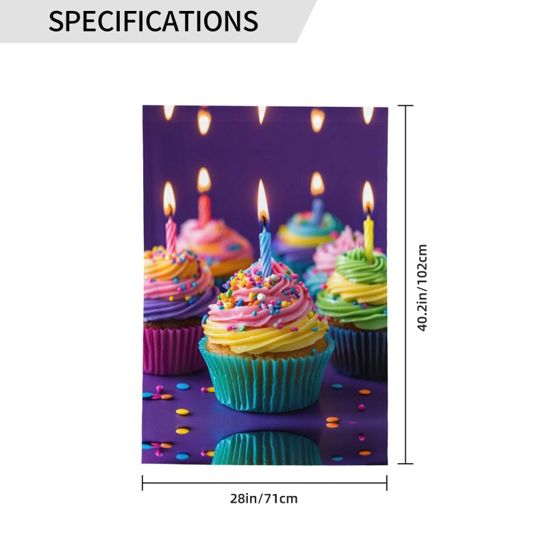 Double Sided Colorful Cupcakes Garden Flag 28x40 Inch Outdoor Yard Decor Spring Summer - Image 4