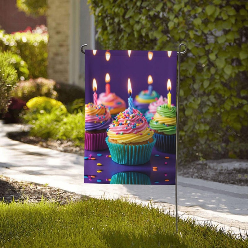 Double Sided Colorful Cupcakes Garden Flag 28x40 Inch Outdoor Yard Decor Spring Summer - Image 5