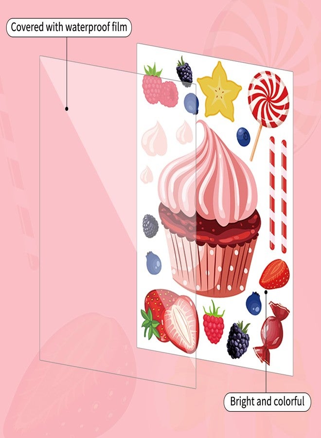Atiloy 30 Sheets Tea Party Stickers Game for Kids Cute Make Your Own Cupcake Stickers Sweets and Fruit Treats Party Supplies for Classroom Ice Cream Birthday DIY Art Crafts Decor - Image 3