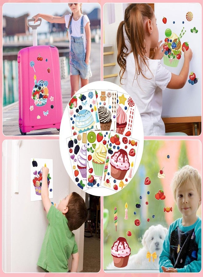 Atiloy 30 Sheets Tea Party Stickers Game for Kids Cute Make Your Own Cupcake Stickers Sweets and Fruit Treats Party Supplies for Classroom Ice Cream Birthday DIY Art Crafts Decor - Image 4