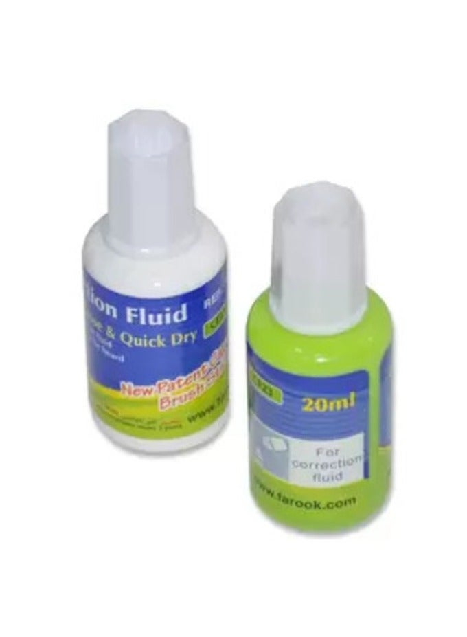 FIS 12-Piece FIS Correction Fluid + Thinner Bottle Set, 20ml