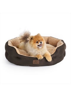Bedsure Dog Beds for Small Dogs - Round Cat Beds for Indoor Cats, Washable Pet Bed for Puppy and Kitten with Slip-Resistant Bottom, 25 Inches, Black  - Image 1