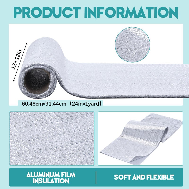 Treela 1 Roll 24 Inch x 1 Yard Heat Resistant Batting for Potholders Insulated Fabric Thermal Lining Batting for Potholders Heat Reflective Fabric - Image 2