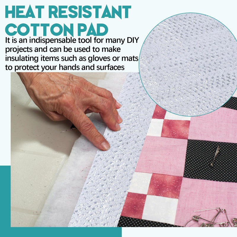 Treela 1 Roll 24 Inch x 1 Yard Heat Resistant Batting for Potholders Insulated Fabric Thermal Lining Batting for Potholders Heat Reflective Fabric - Image 3