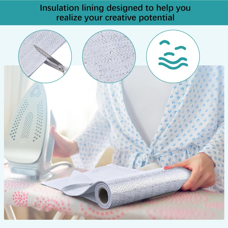 Treela 1 Roll 24 Inch x 1 Yard Heat Resistant Batting for Potholders Insulated Fabric Thermal Lining Batting for Potholders Heat Reflective Fabric - Image 5