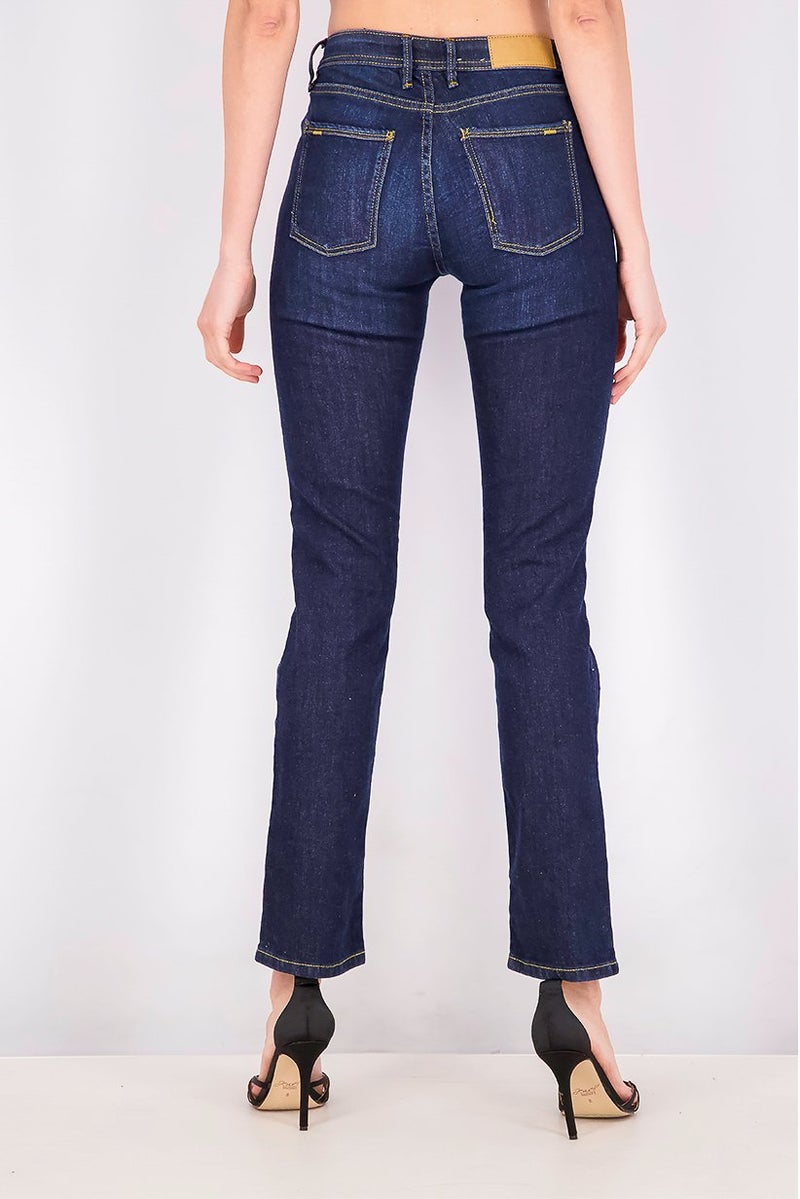 EDC Women Straight Fit Plain Non-Stretchable Jeans, Navy - Image 4