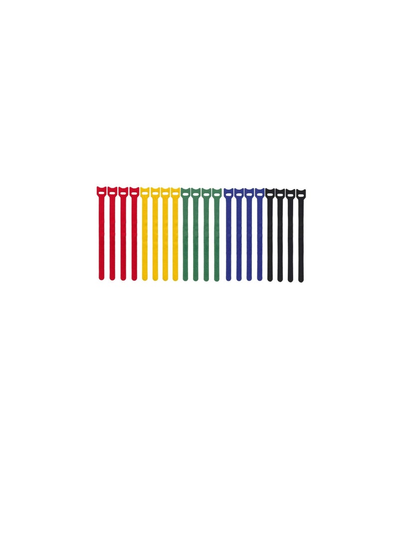 Multi color Hook and Loop Non-Adhesive Magic Cable Tie Velcro Tape Sticky Strips (3)  - Image 1