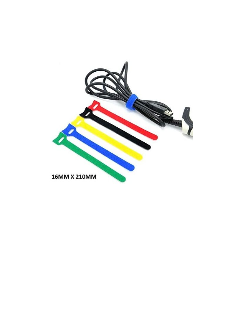 Multi color Hook and Loop Non-Adhesive Magic Cable Tie Velcro Tape Sticky Strips (3)  - Image 3