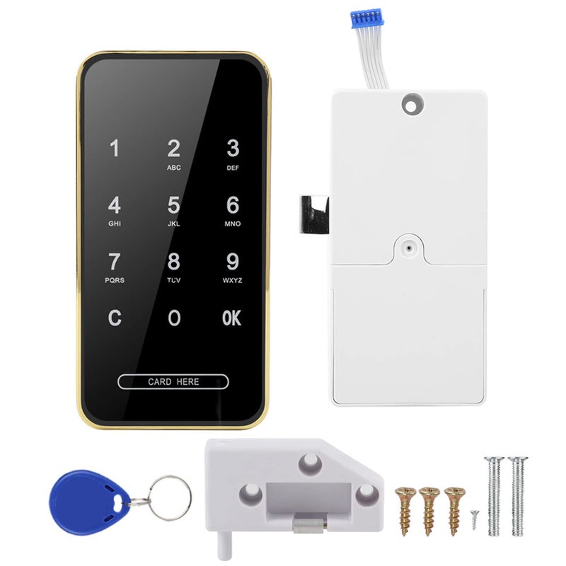 Gold Electronic Password Card Lock Smart RFID Keyless Touch Screen Cabinet Lock - Image 2