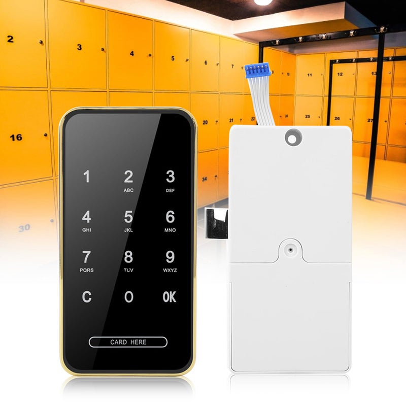 Gold Electronic Password Card Lock Smart RFID Keyless Touch Screen Cabinet Lock - Image 3