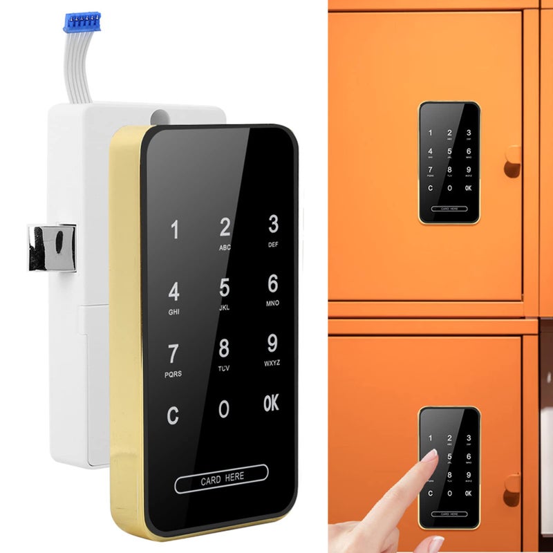Gold Electronic Password Card Lock Smart RFID Keyless Touch Screen Cabinet Lock - Image 5