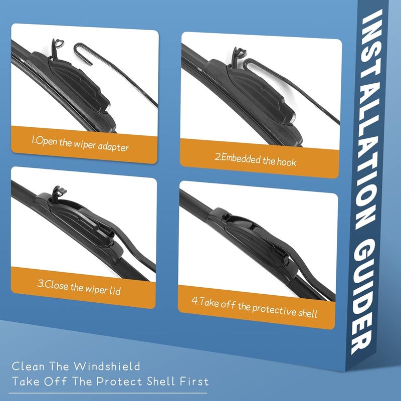 MIKKUPPA Replacement for 2012-2015 Chevrolet Cruze, 2006-2010 Kia Optima - 24"+18" Windshield Wipers - All Season Wiper Blades, Pack of 2 - Image 4