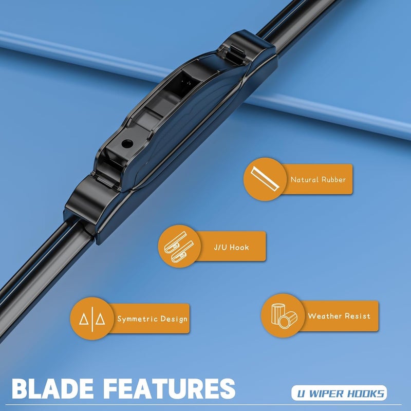 MIKKUPPA Replacement for 2012-2015 Chevrolet Cruze, 2006-2010 Kia Optima - 24"+18" Windshield Wipers - All Season Wiper Blades, Pack of 2 - Image 2