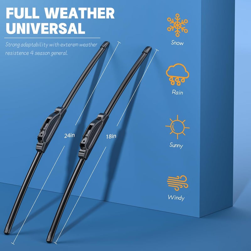MIKKUPPA Replacement for 2012-2015 Chevrolet Cruze, 2006-2010 Kia Optima - 24"+18" Windshield Wipers - All Season Wiper Blades, Pack of 2 - Image 3