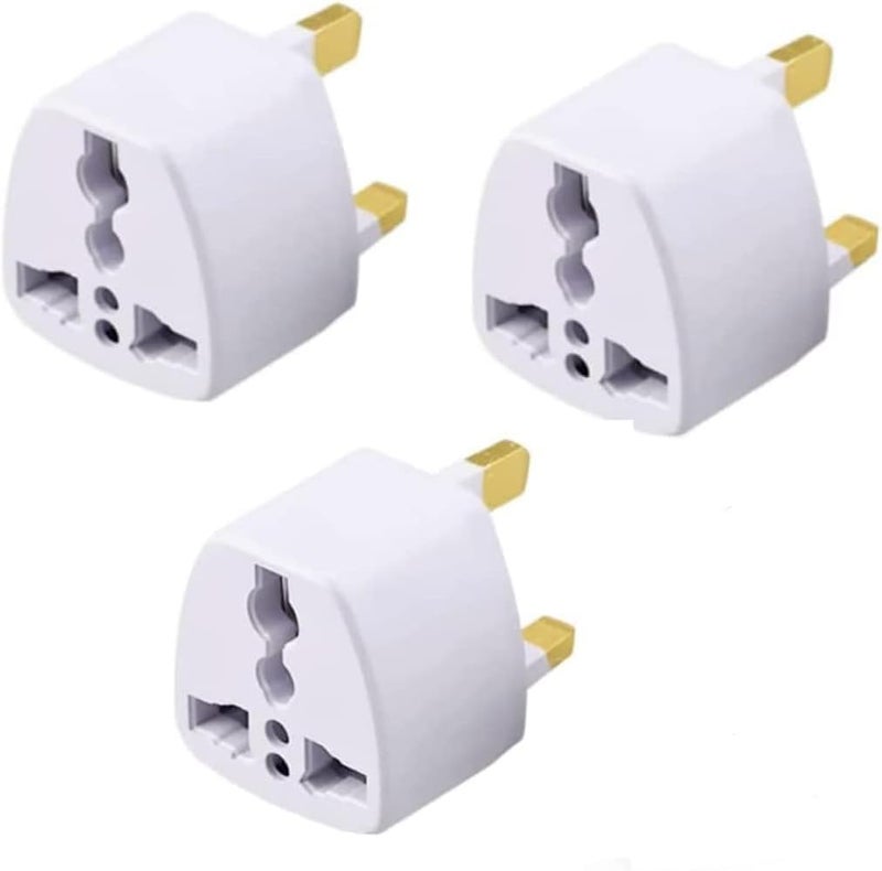 Single & bulk storage compatible 3 Pack Universal travel Plug Adapter, 3 Pin Power Plug Adapter for AU/UK/EU/US, Plug Converter for Business, Holiday, Hotel, Airport Dense material - Image 1