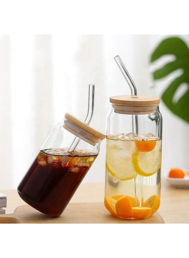 VILON Drinking Glass Can Wooden Lid Sipper Mason Jar for Mojito Ice Tea Juice Travel Mug with Straw | 540ml (540, Round COLA CAN BB LID Sipper with Straw, 1, Sipper) - Image 2