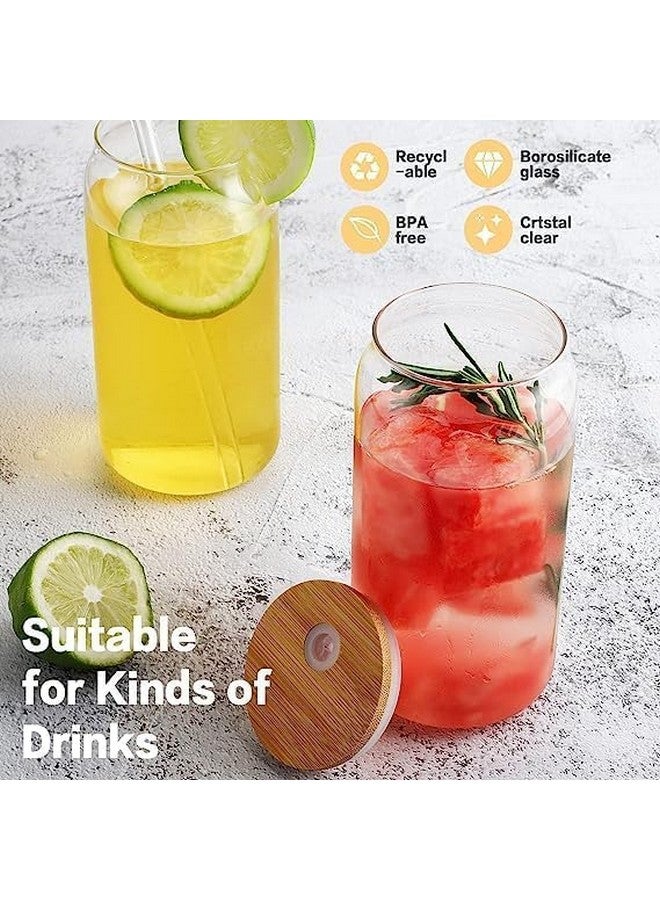 VILON Drinking Glass Can Wooden Lid Sipper Mason Jar for Mojito Ice Tea Juice Travel Mug with Straw | 540ml (540, Round COLA CAN BB LID Sipper with Straw, 1, Sipper) - Image 4