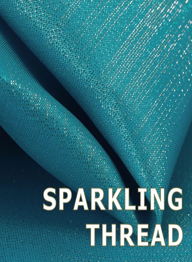 Popkozzi Teal Green Glitter Shower Curtain: Turquoise Aqua Sparkly Metallic Shimmery Bling Shiny Fabric Decorative Shower Curtains for Bathroom - Luxury Modern Chic Design Waterproof Washable - 72x72 - Image 3