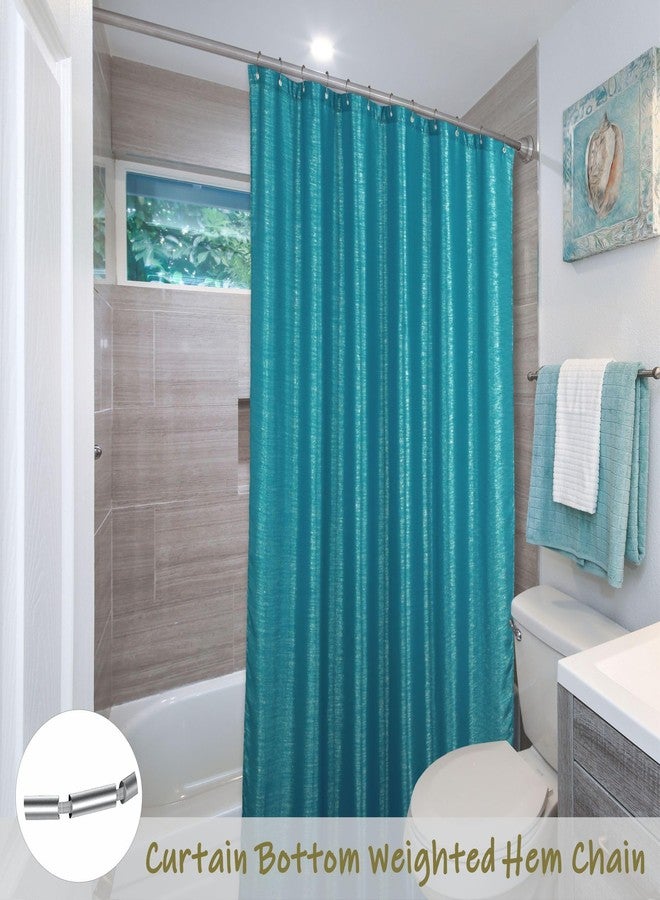 Popkozzi Teal Green Glitter Shower Curtain: Turquoise Aqua Sparkly Metallic Shimmery Bling Shiny Fabric Decorative Shower Curtains for Bathroom - Luxury Modern Chic Design Waterproof Washable - 72x72 - Image 5