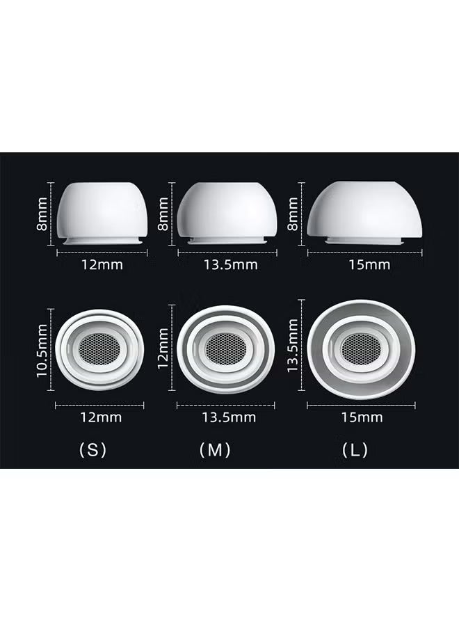 Gecomo 3 Pairs Replacement Ear Buds For Air Pods Pro - Ear Tips for Air pods Pro 2 Ear Tips Buds - Small Medium Large 3 Size Silicone Rubber Eartip Earbuds Gel Cover Accessories（White） - Image 2