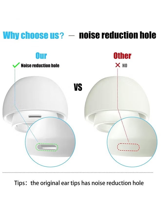 Gecomo 3 Pairs Replacement Ear Buds For Air Pods Pro - Ear Tips for Air pods Pro 2 Ear Tips Buds - Small Medium Large 3 Size Silicone Rubber Eartip Earbuds Gel Cover Accessories（White） - Image 3